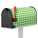 UFO Green And White Buffalo Check Print Mailbox Cover