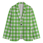 UFO Green And White Buffalo Check Print Men's Cotton Blazer