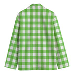 UFO Green And White Buffalo Check Print Men's Cotton Blazer