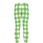UFO Green And White Buffalo Check Print Men's leggings