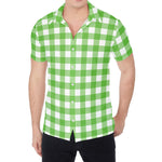 UFO Green And White Buffalo Check Print Men's Shirt