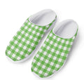 UFO Green And White Buffalo Check Print Mesh Casual Shoes