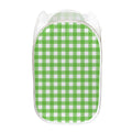 UFO Green And White Buffalo Check Print Mesh Laundry Hamper