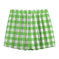 UFO Green And White Buffalo Check Print Mesh Shorts