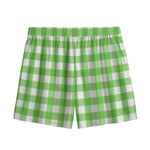 UFO Green And White Buffalo Check Print Mesh Shorts