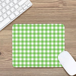 UFO Green And White Buffalo Check Print Mouse Pad