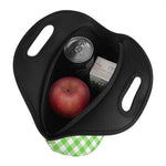 UFO Green And White Buffalo Check Print Neoprene Lunch Bag