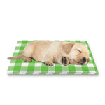 UFO Green And White Buffalo Check Print Pet Cooling Mat Cover