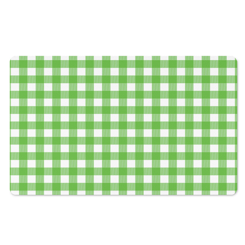 UFO Green And White Buffalo Check Print Polyester Doormat