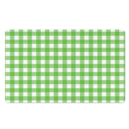 UFO Green And White Buffalo Check Print Polyester Doormat