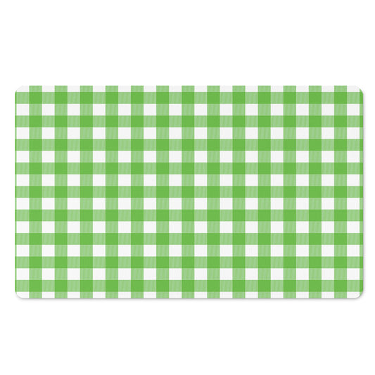 UFO Green And White Buffalo Check Print Polyester Doormat