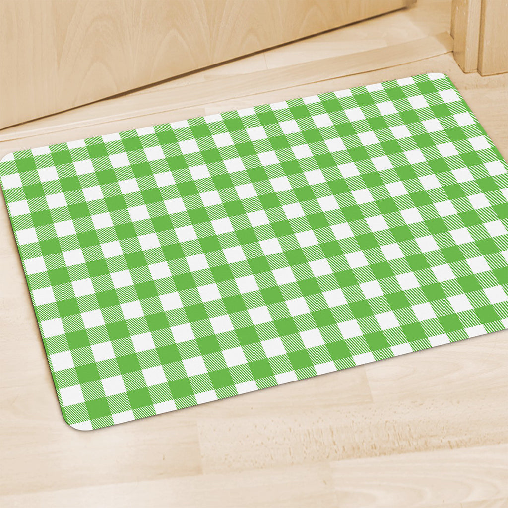 UFO Green And White Buffalo Check Print Polyester Doormat