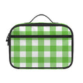 UFO Green And White Buffalo Check Print Portable Lunch Bag