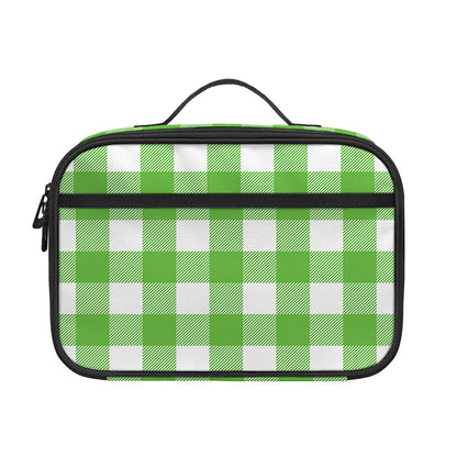 UFO Green And White Buffalo Check Print Portable Lunch Bag