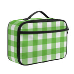 UFO Green And White Buffalo Check Print Portable Lunch Bag