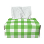 UFO Green And White Buffalo Check Print Rectangle Tissue Box Cover