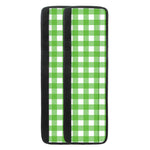 UFO Green And White Buffalo Check Print Refrigerator Handle Covers