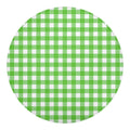 UFO Green And White Buffalo Check Print Round Blanket