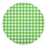UFO Green And White Buffalo Check Print Round Blanket
