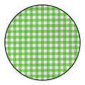 UFO Green And White Buffalo Check Print Round Floor Mat