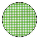 UFO Green And White Buffalo Check Print Round Floor Mat