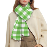 UFO Green And White Buffalo Check Print Scarf