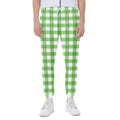 UFO Green And White Buffalo Check Print Joggers