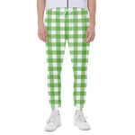UFO Green And White Buffalo Check Print Scuba Joggers