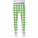 UFO Green And White Buffalo Check Print Scuba Joggers