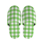 UFO Green And White Buffalo Check Print Slippers