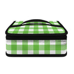 UFO Green And White Buffalo Check Print Small Lunch Bag