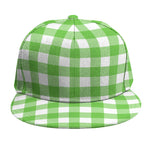 UFO Green And White Buffalo Check Print Snapback Cap