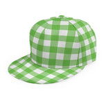 UFO Green And White Buffalo Check Print Snapback Cap