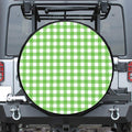 UFO Green And White Buffalo Check Print Tire Cover
