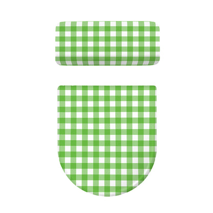 UFO Green And White Buffalo Check Print Toilet Lid And Tank Cover Set