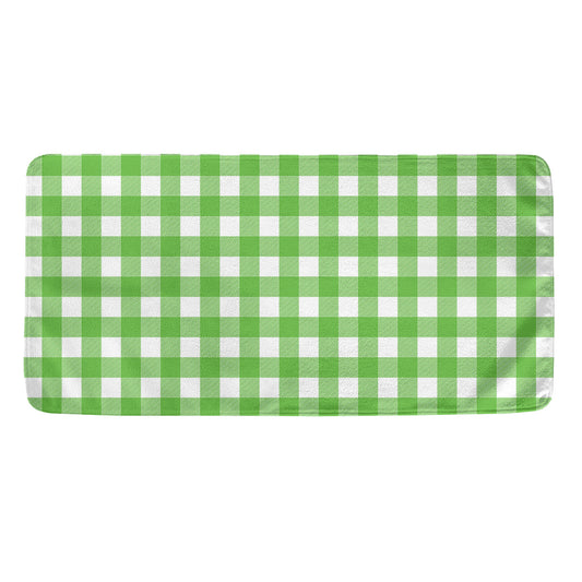 UFO Green And White Buffalo Check Print Towel