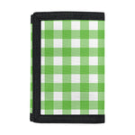 UFO Green And White Buffalo Check Print Trifold Wallet