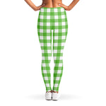 UFO Green And White Buffalo Check Print Women's Leggings