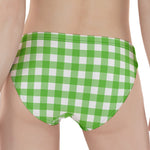 UFO Green And White Buffalo Check Print Women's Panties