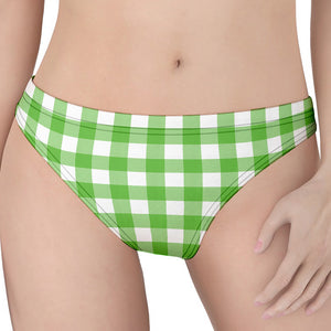 UFO Green And White Buffalo Check Print Women's Thong