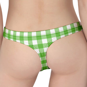 UFO Green And White Buffalo Check Print Women's Thong