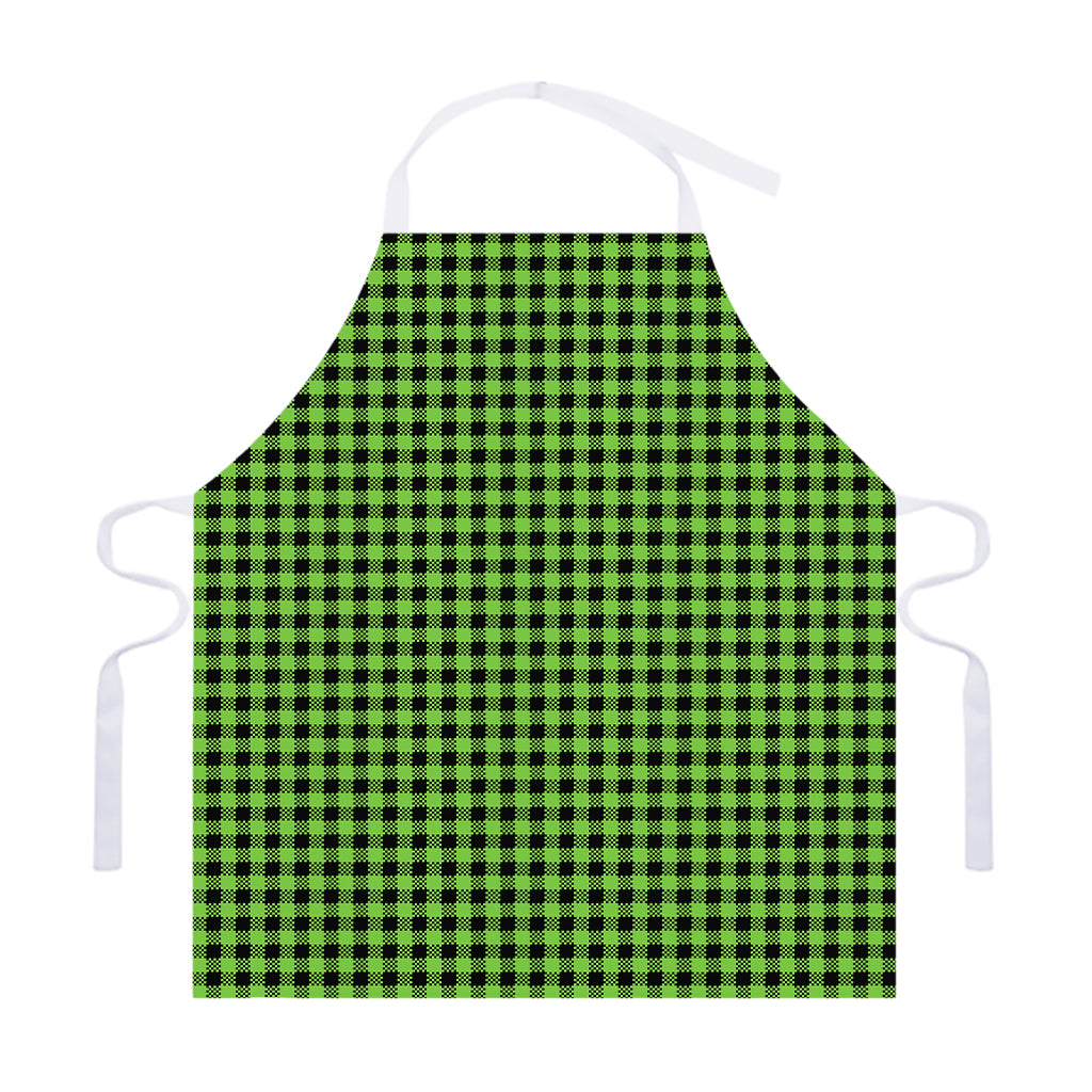 UFO Green Buffalo Plaid Print Adjustable Apron