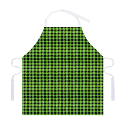 UFO Green Buffalo Plaid Print Adjustable Apron