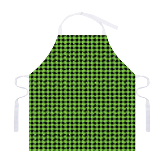 UFO Green Buffalo Plaid Print Adjustable Apron