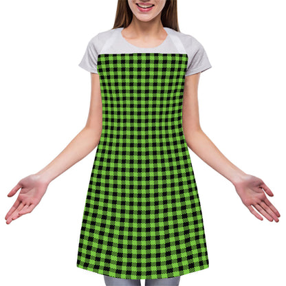 UFO Green Buffalo Plaid Print Adjustable Apron