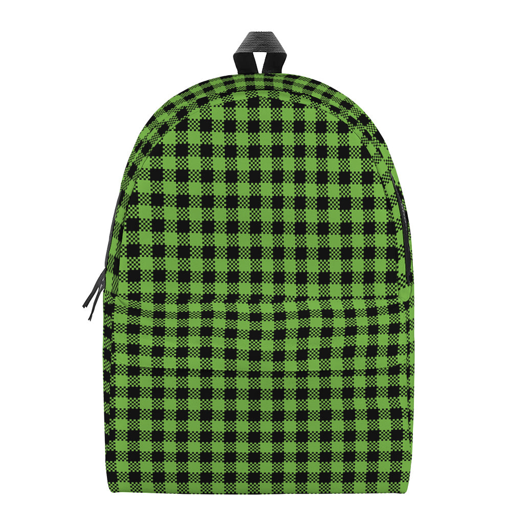 UFO Green Buffalo Plaid Print Backpack