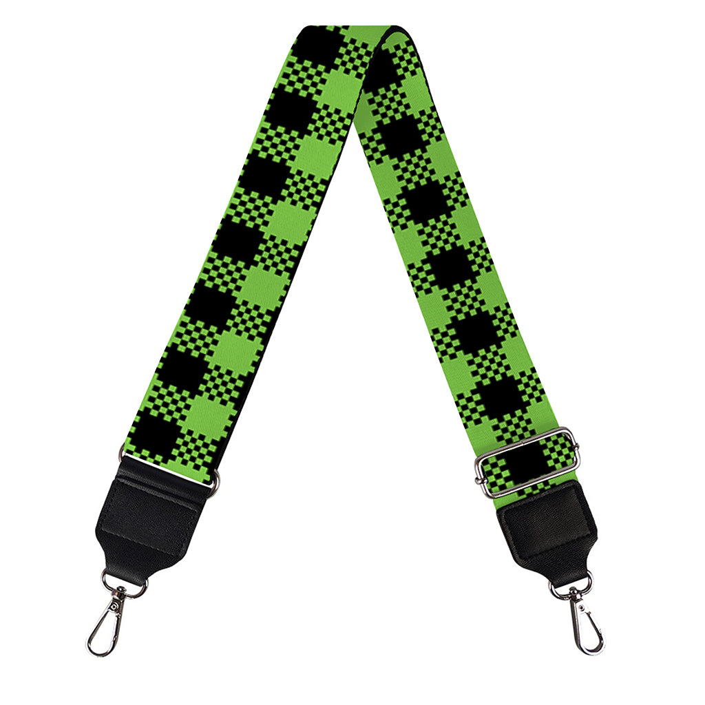 UFO Green Buffalo Plaid Print Bag Strap