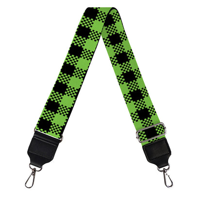 UFO Green Buffalo Plaid Print Bag Strap