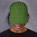 UFO Green Buffalo Plaid Print Baseball Cap