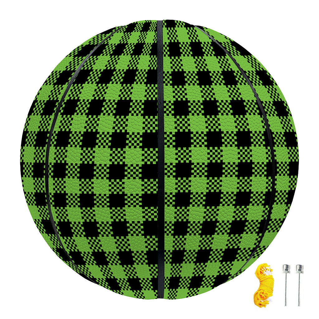 UFO Green Buffalo Plaid Print Basketball